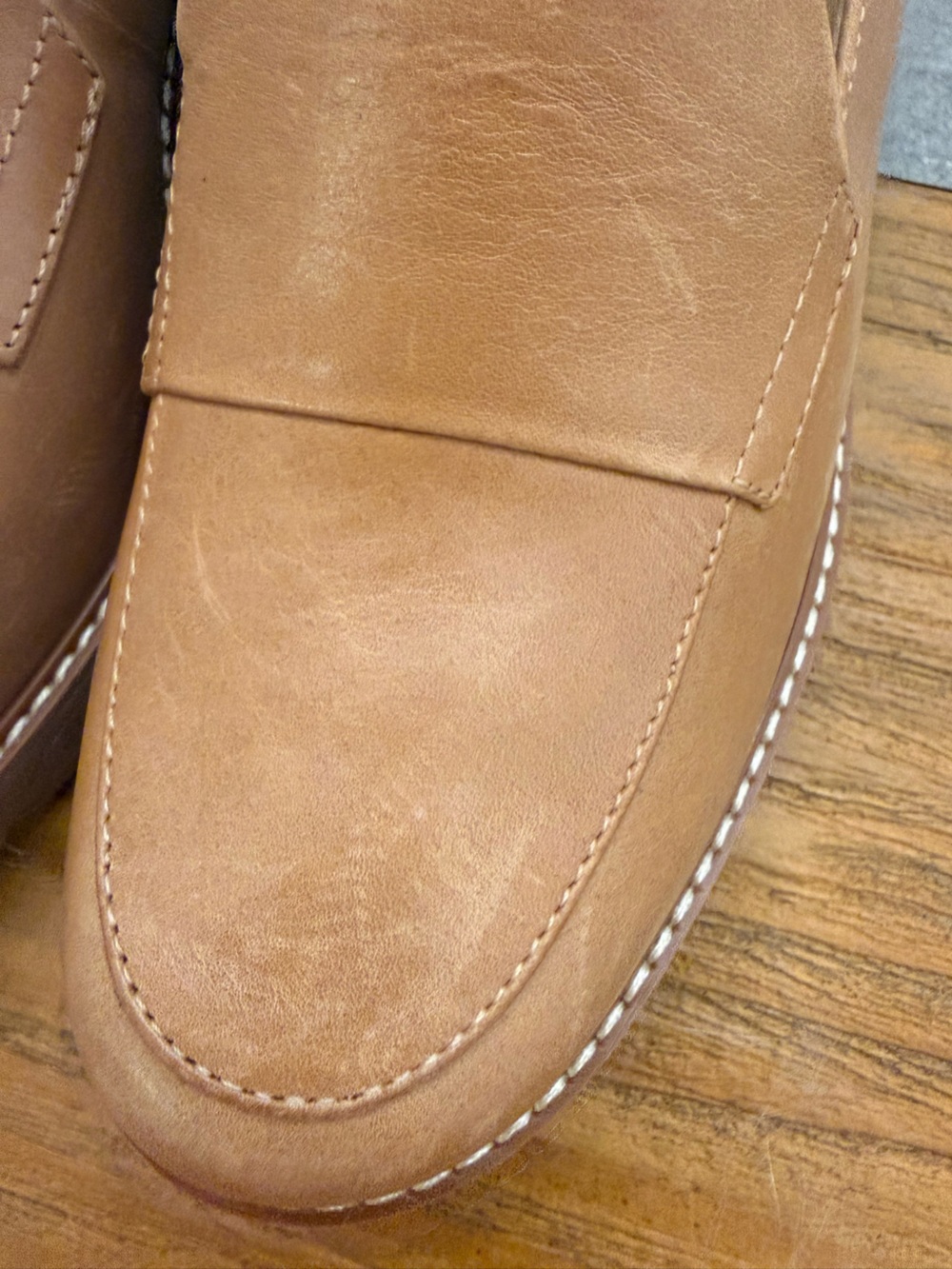 Naturalizer Darry Lug Sole Platform Loafers Tan Cognac Leather Size 7 - Picture 7 of 10